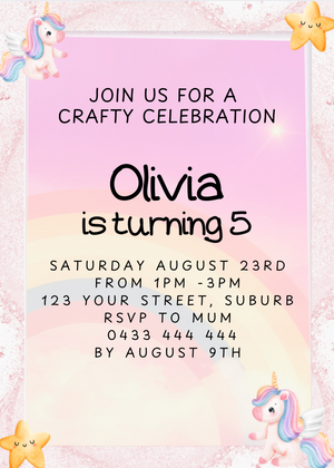 Unicorn Party Invitation