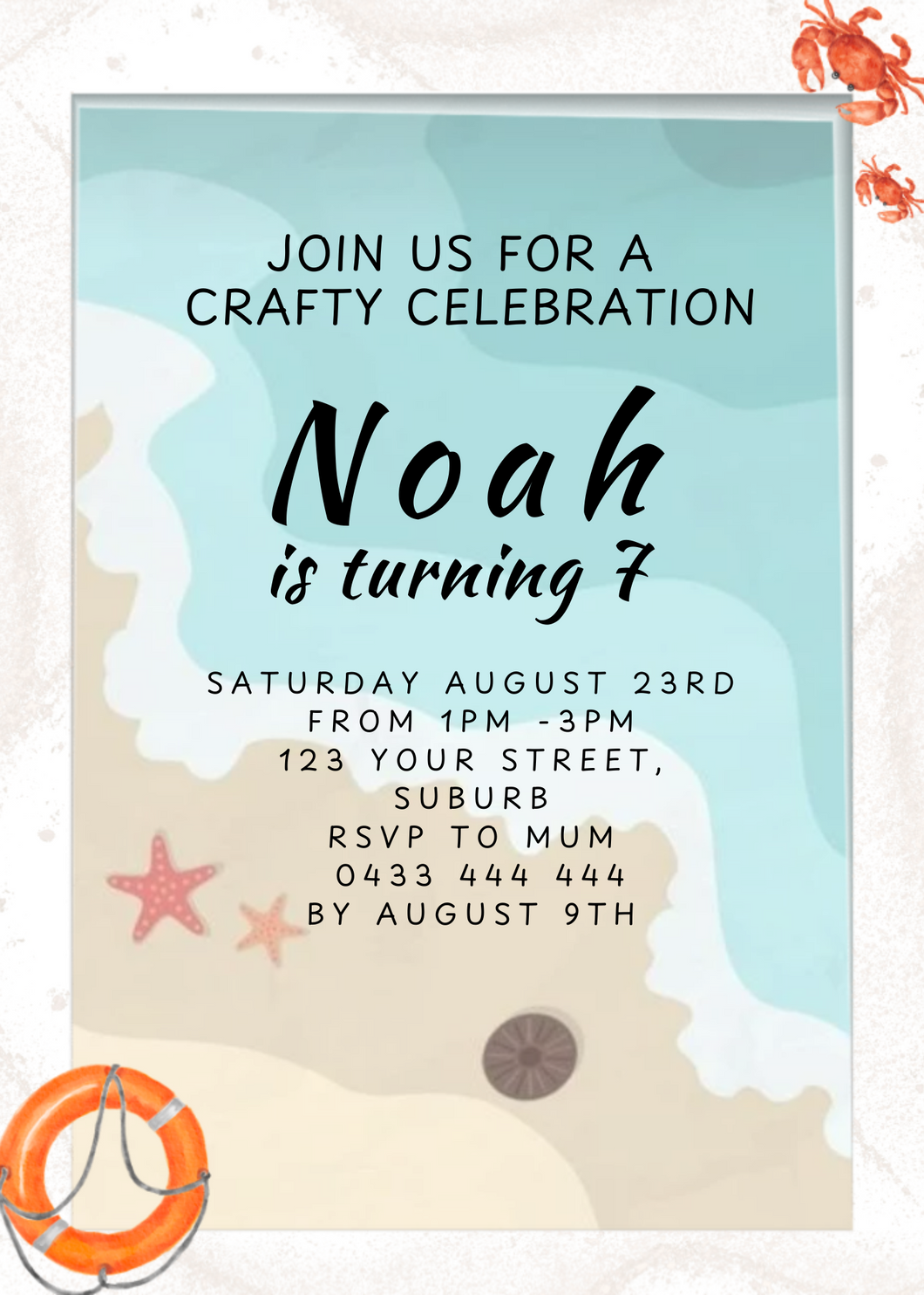Beach Party Invitation